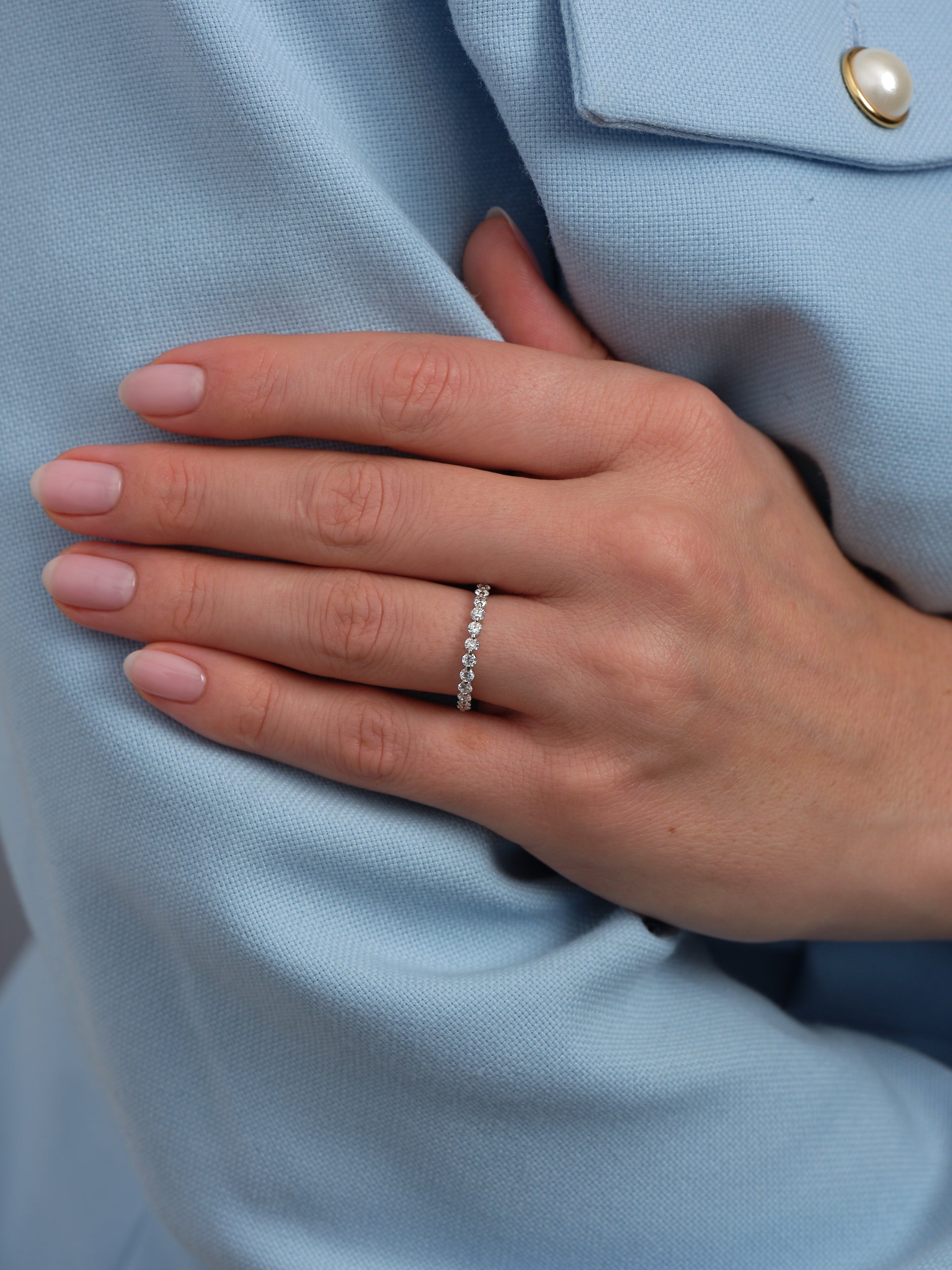 A stylish diamond bubble eternity band from our diamond rings for women collection.