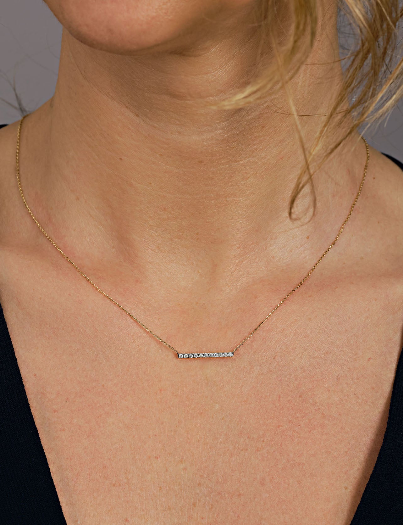 Diamond Bar Necklace