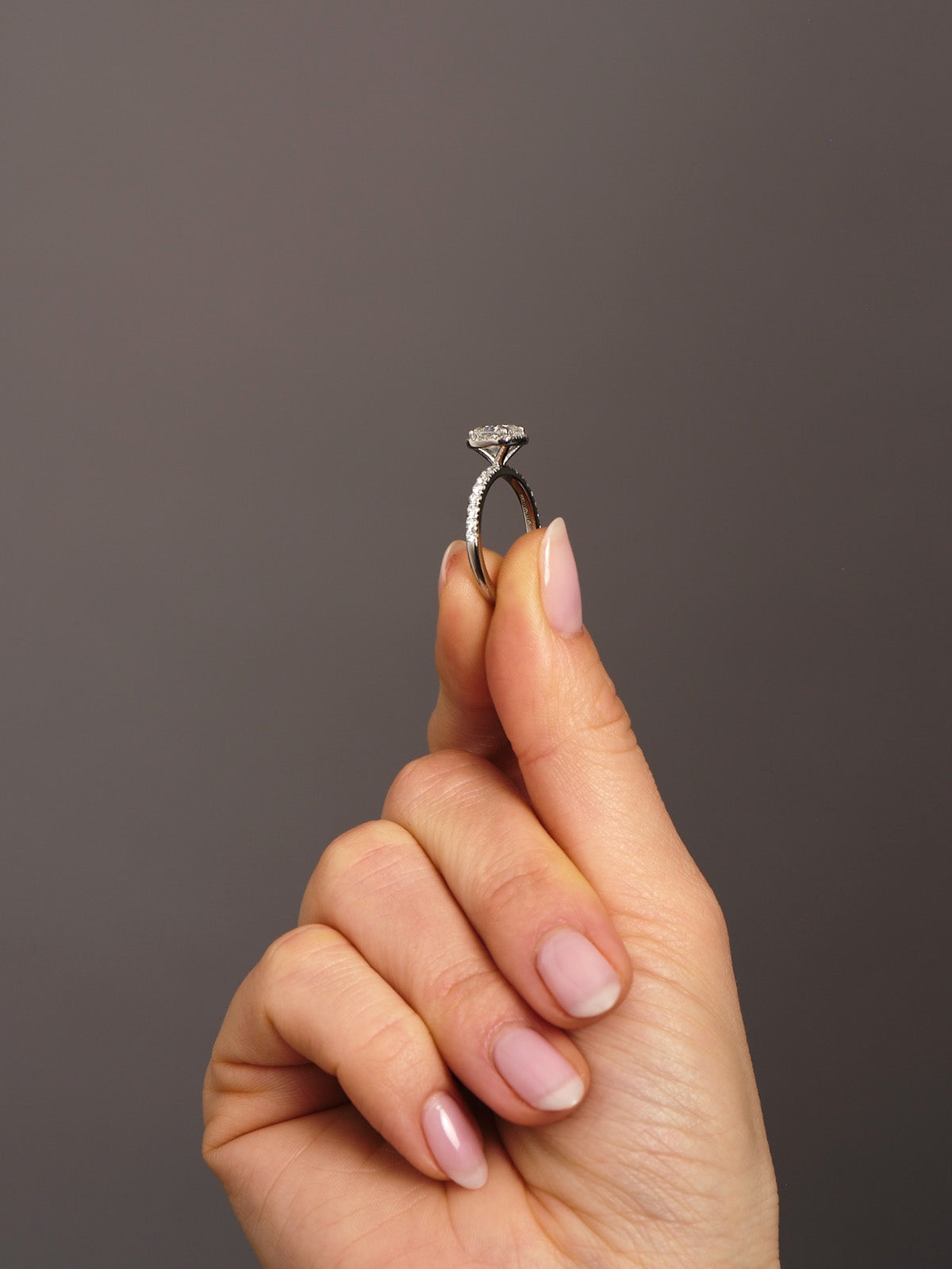 1.50ct Cushion Seamless Halo Lab Grown Diamond Engagement Rings.