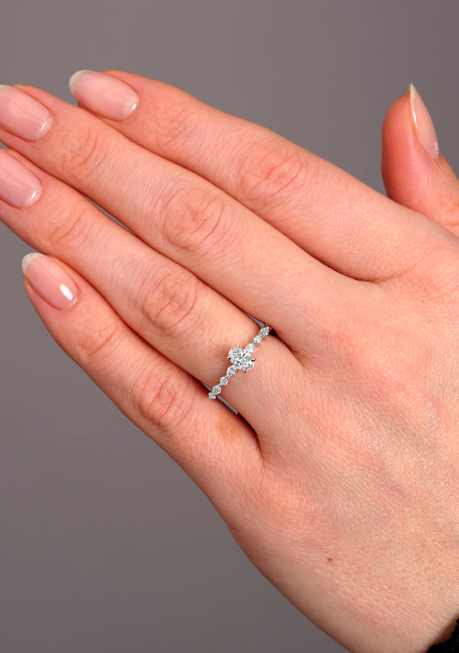 Oval Cut Lab Grown Diamond Engagement Rings