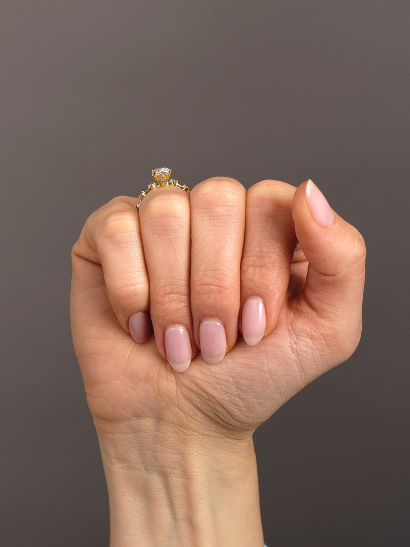 1.80ct Elongated Cushion Bubble lab grown diamond engagement rings.