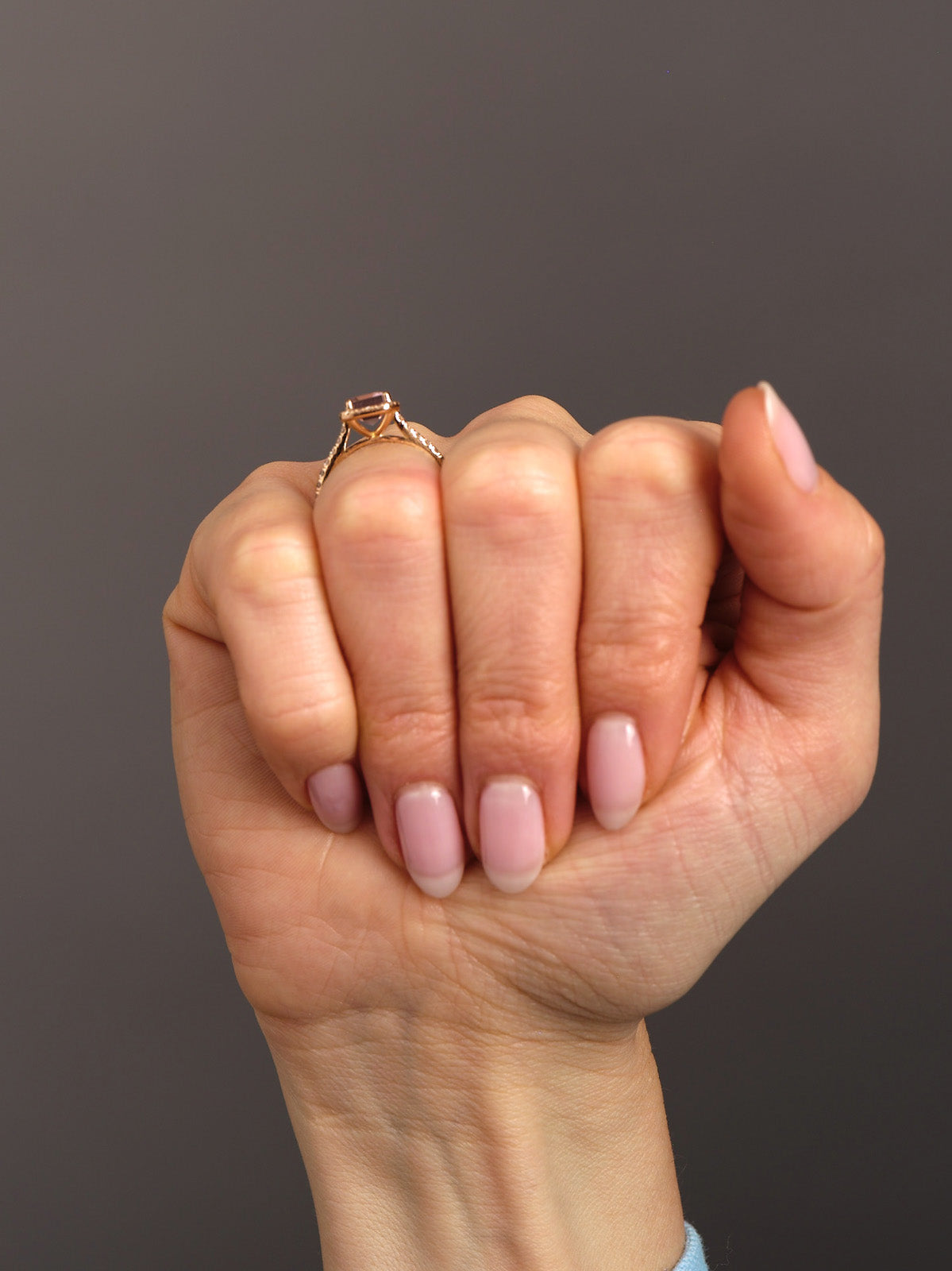 1.85ct Morganite Seamless Halo Lab Grown Diamond Engagement Rings.