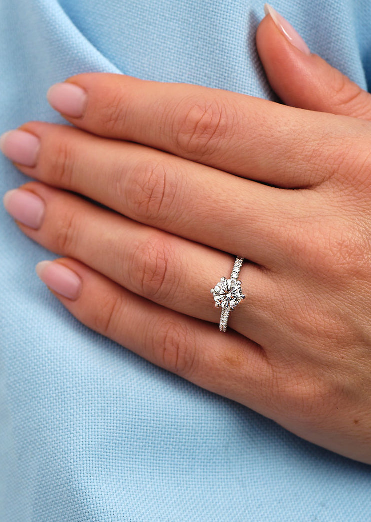 1.50ct Round Diamond Knot Lab Grown Diamond Engagement Rings.