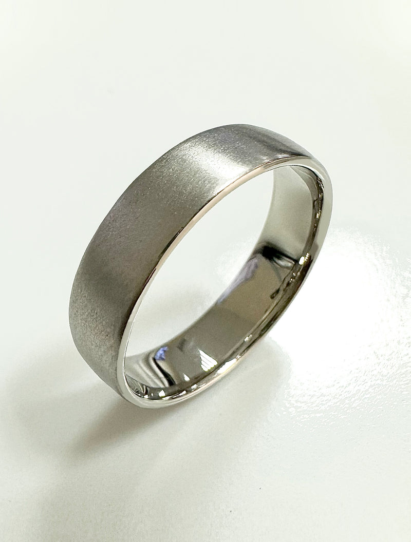 A classic 5mm soft court matt finish ring from our wedding band for him collection.